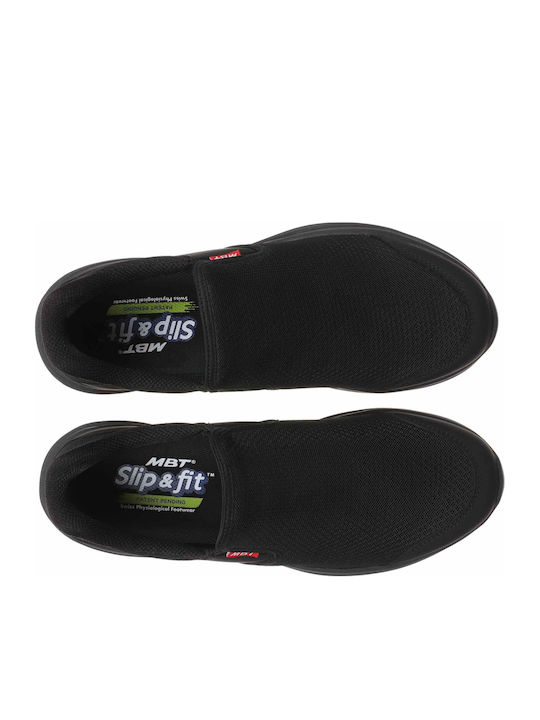 Ανατομικά Γυναικεία Slip-On Δερμάτινα Μαύρα