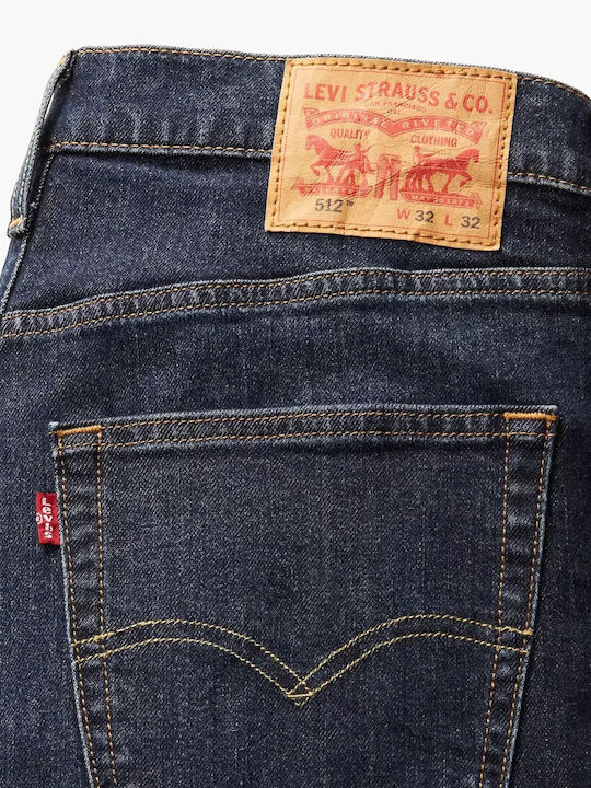 512 Men's Elastic Jeans Pants with Slim Tapered Fit Dark Blue
