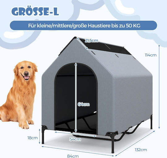 Costway Hundehaus Stoff Außenbereich Gray 64x91x86cm