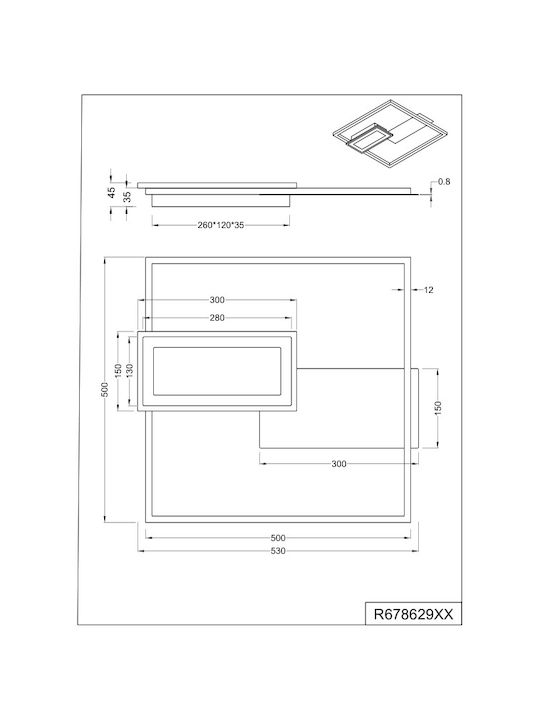 Trio Lighting Πλαφονιέρα Οροφής Μαύρη με Ενσωματωμένο LED