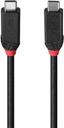 Lindy USB 4 Video Cable USB-C male - USB-C 240W PD Μαύρο 1m