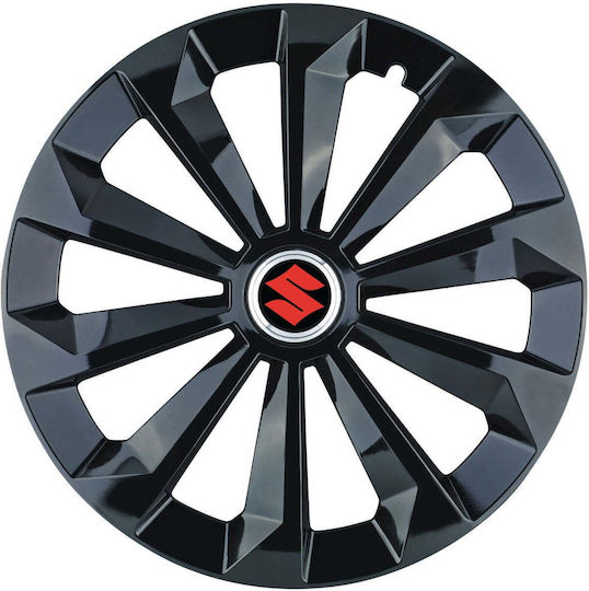 Set 4 Fame Schwarze Radkappen R15 Suzuki Auto Radkappen Range