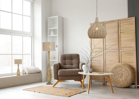 Trio Lighting Floor Lamp H135xW40cm. with Socket for Bulb E27 Beige