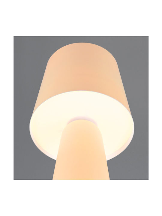 Trio Lighting Metall Tischlampe für Fassung E27 mit Beige Schirm und Basis
