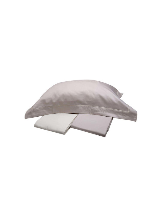 White Fabric Savoy Σετ Σεντόνια King Size 270x280εκ. Μπέζ (4τμχ)