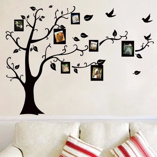 Autocolant Decorativ Cameră Living Copac 7 Rame Foto 120 X 100 Cm Oferte Originale