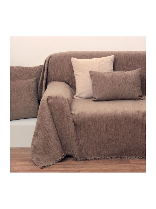 Anna Riska 1300 Three-Seater Sofa Throw Chenille 180x280cm Greige