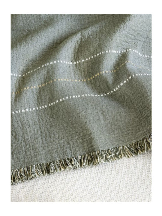 Nima Azura Cuvertură Pentru Canapea 4 Locuri Gofrat 180x350 cm Khaki