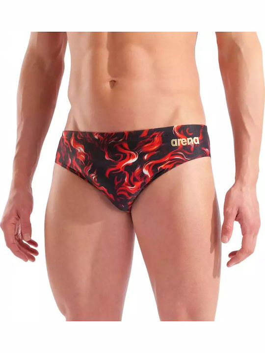 Men's Swimwear Slip Black with Patterns