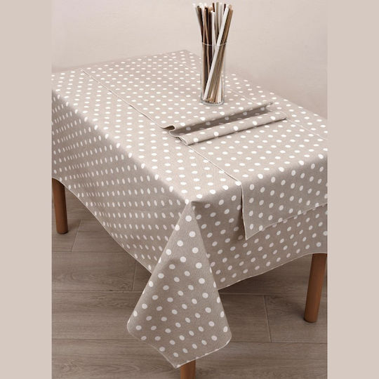 Viopros Stain Resistant Tablecloth Vicky Beige 70x70cm