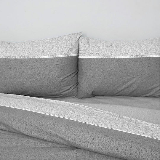 Anna Riska Σετ Πάπλωμα Υπέρδιπλο 220x240εκ. Premium 5010 Γκρί 3τμχ
