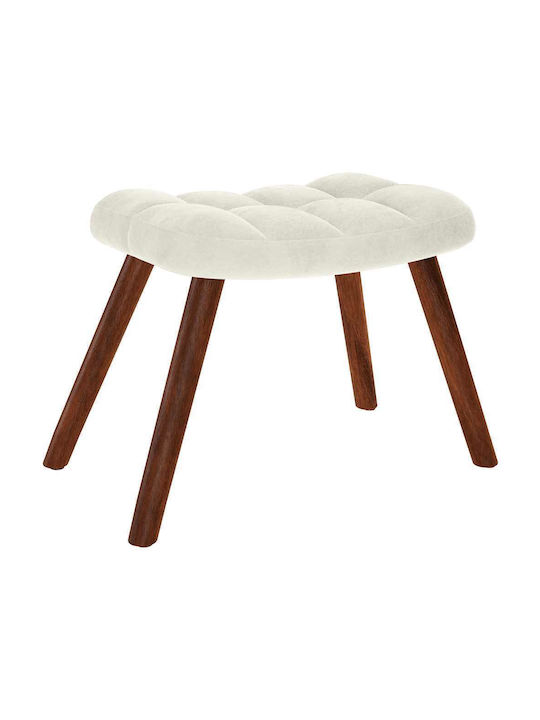 Schaukelstuhl mit Fußhocker Samt Cream 61x78x98cm
