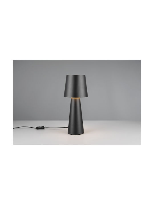 Trio Lighting Метална Настолна лампа за Цокъл E27 с Черен Абажур и Основа