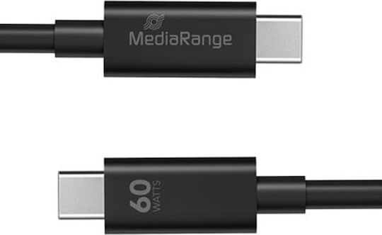 MediaRange USB 3.0 Cable USB-C male - USB-C 60W Μαύρο 1.2m MRCS213