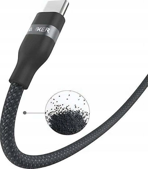 Anker Braided USB 2.0 Cable USB-C male - USB-C 240W PD Μαύρο 0.9m A82E2