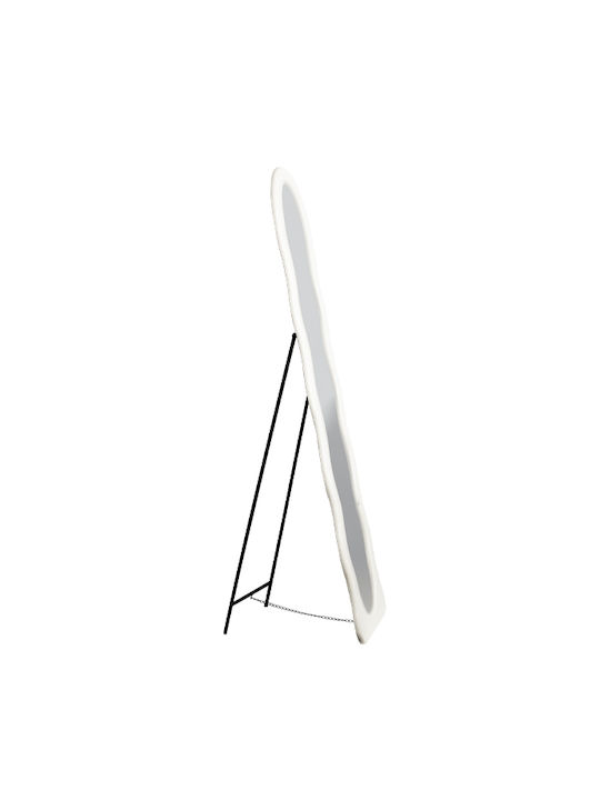 Asymmetrischer Boden- oder Standspiegel mit Weißem Metallischem Rahmen 170x48cm