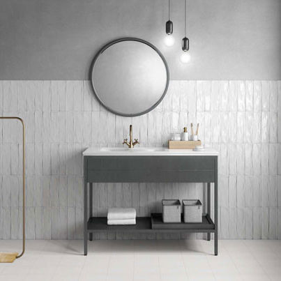 Wall Interior Gloss Ceramic Tile 30x7.5cm Gray
