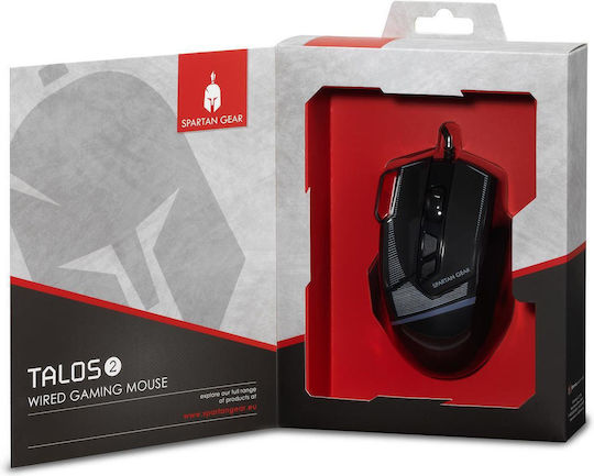 Spartan Gear Talos 2 RGB Геймърска Мишка 7200 DPI Черен