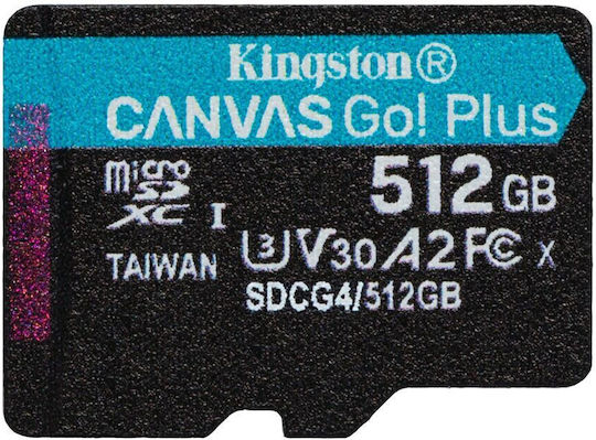 Kingston Canvas Go Plus microSDXC 512GB U3 UHS-I с адаптер