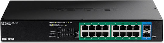 Trendnet TPE-TG182ES Unmanaged L2 PoE+ Switch with 16 Gigabit (1Gbps) Ethernet Ports and 2 SFP Ports