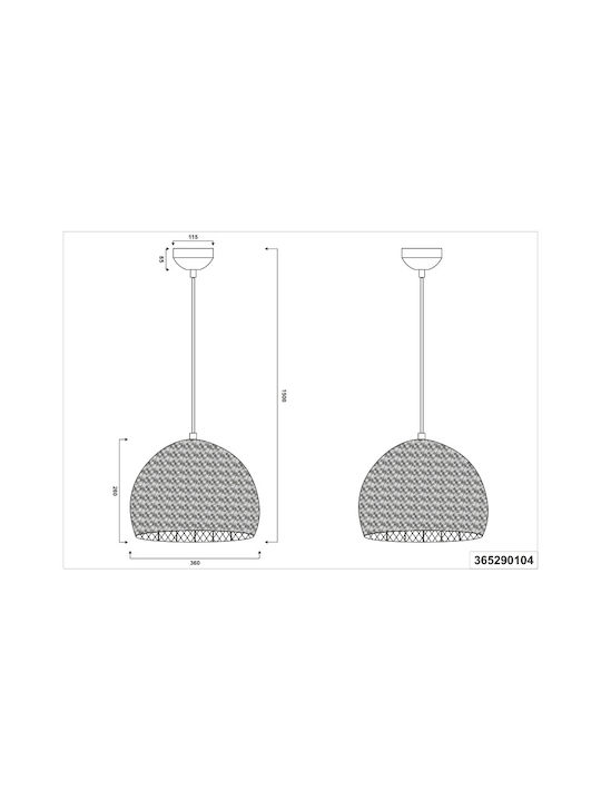 Trio Lighting Pendant Light Bronze 36x150cm