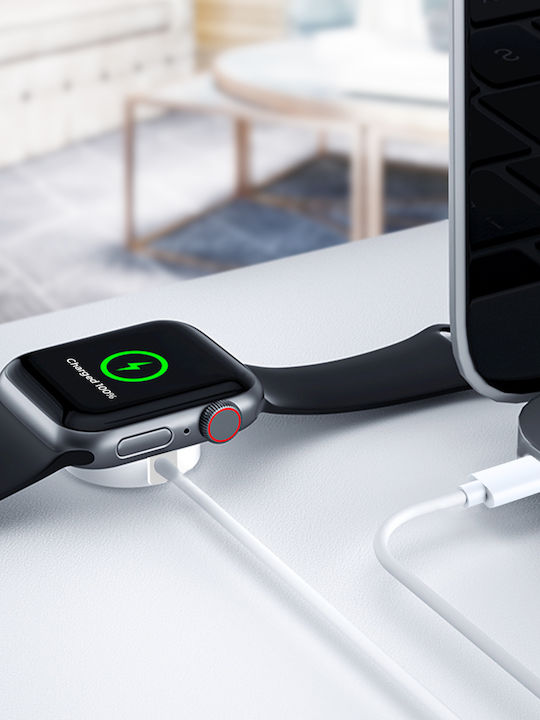 Magnetisches Usb-c Kabel Apple Watch Schnelles Sicheres Laden 1m Akashi Weiß