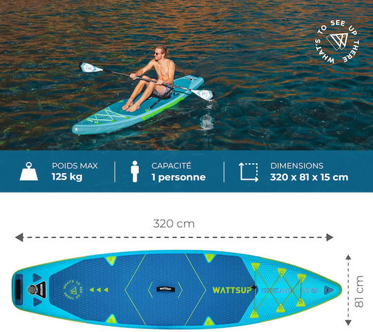 Wattsup Bream 10'6 Φουσκωτή Σανίδα SUP με Μήκος 3.2m Γαλάζια