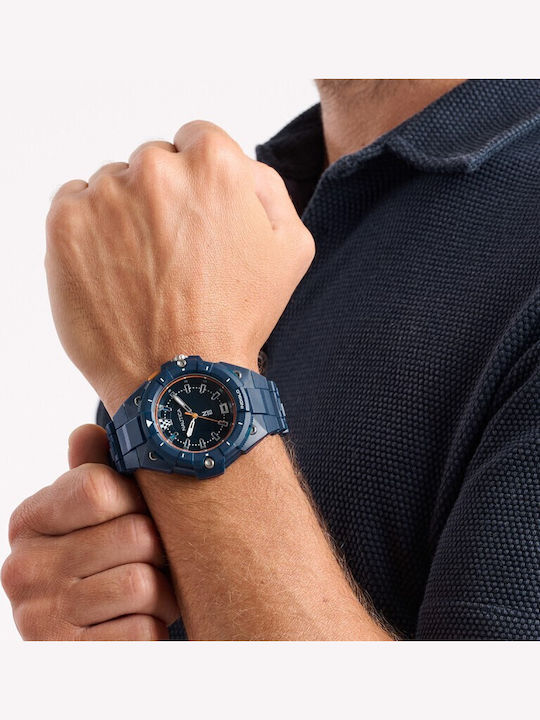 Nautica Coronado Bay Men's Watch Battery with Blue Rubber Strap