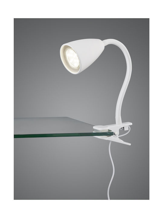 Trio Lighting Office Lamp with Flexible Arm for Socket GU10 in White Color