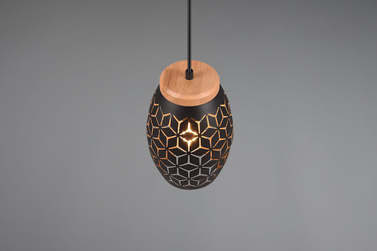 Trio Lighting Lustră Negru Calea ferată cu Dulie E27 15x150cm.