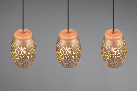 Trio Lighting Lustră Maro Calea ferată cu Dulie E27 71x15x150cm.