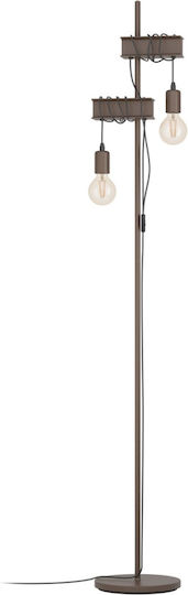Eglo Townshend Vintage Floor Lamp H169xW26cm. with Socket for Bulb E27 Brown