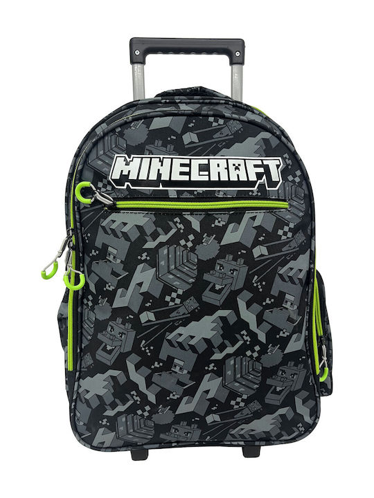 Gim Minecraft Camo Terra School Bag Trolley Elementary, Elementary Minecraft Camo Terra 27Liters