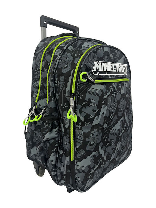 Gim Minecraft Camo Terra School Bag Trolley Elementary, Elementary Minecraft Camo Terra 27Liters