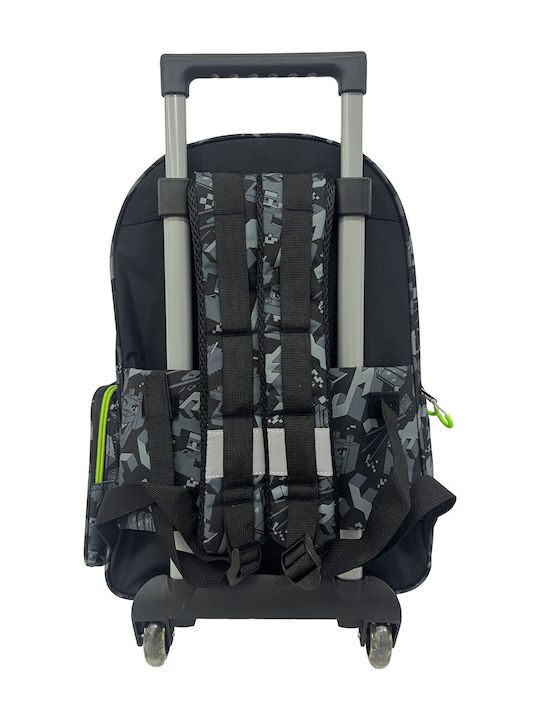 Gim Minecraft Camo Terra School Bag Trolley Elementary, Elementary Minecraft Camo Terra 27Liters