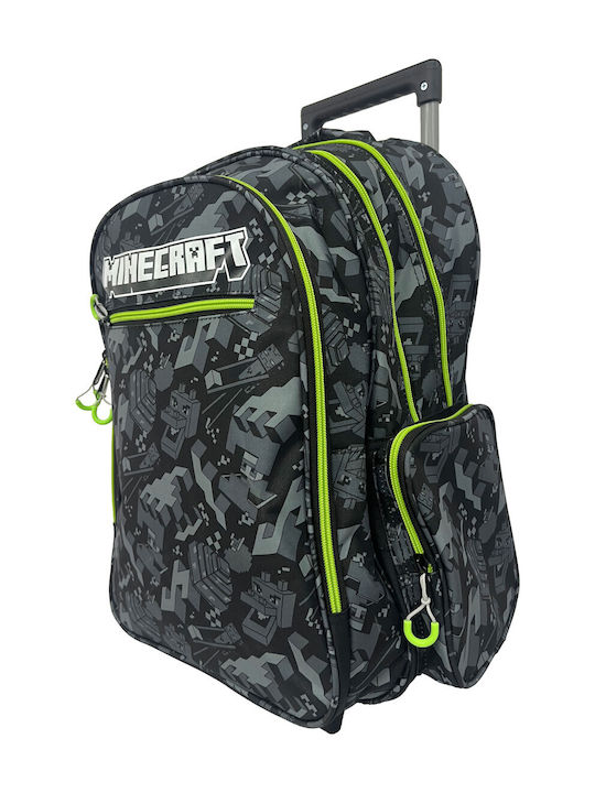 Gim Minecraft Camo Terra School Bag Trolley Elementary, Elementary Minecraft Camo Terra 27Liters
