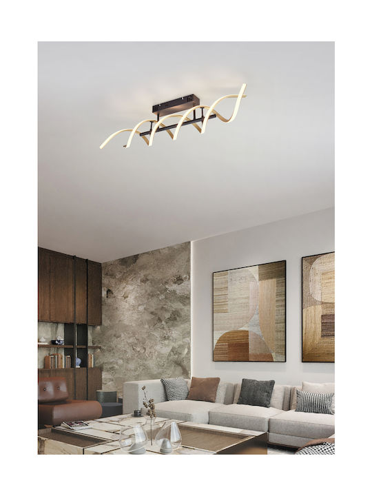 Trio Lighting Sequence Deckenleuchte 90cm Schwarz mit Integrierter LED und Fernbedienung
