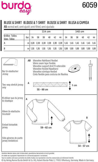 Патрон Burda Блузи Ризи 34-44 6059