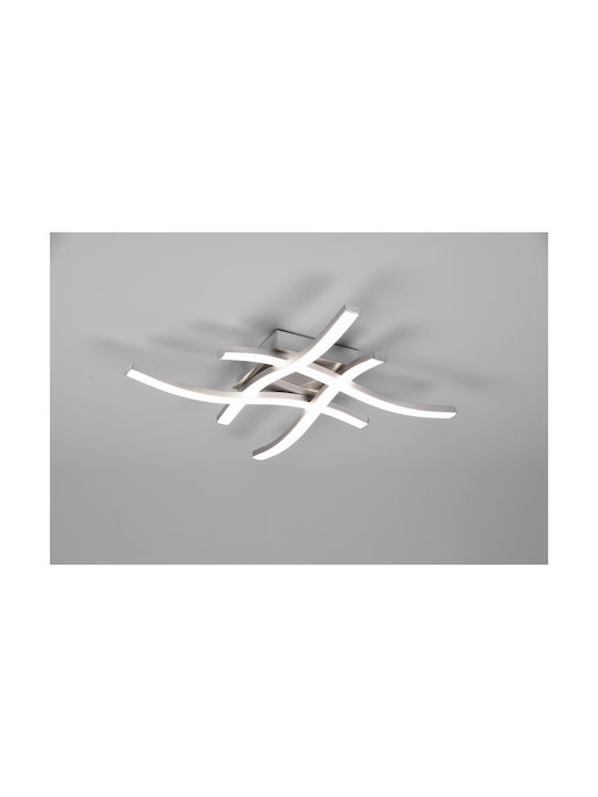 Trio Lighting Route Πλαφονιέρα Οροφής 46εκ. Ασημί με Ενσωματωμένο LED