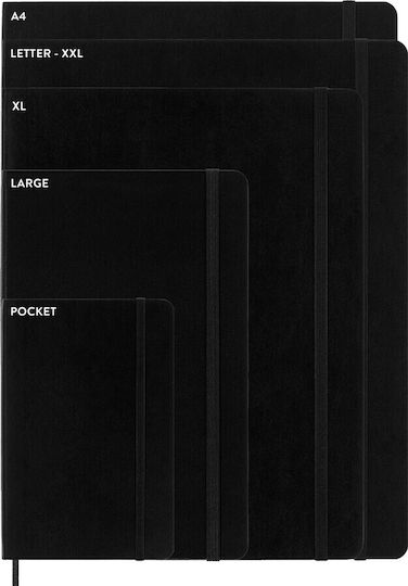 Moleskine Σημειωματάριο Bullet Ριγέ με Λάστιχο Μαύρο