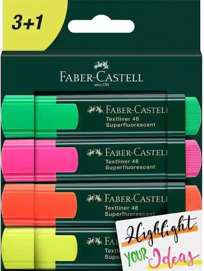 Faber-Castell Μαρκαδόροι Υπογράμμισης 1mm Σετ 4 χρώματα