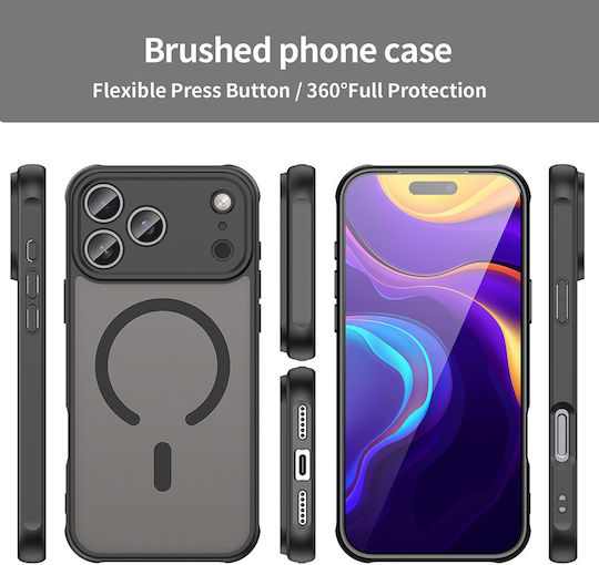 Techsuit Umschlag Rückseite Kunststoff Schwarz (iPhone 17 Pro Max)