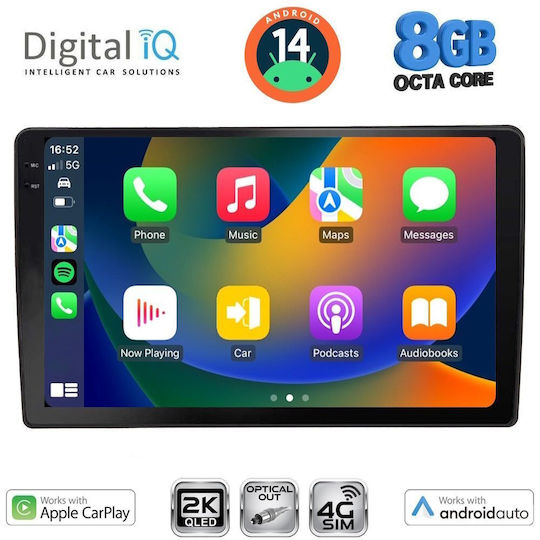 Digital IQ Ηχοσύστημα Αυτοκινήτου για Audi A4 2008-2015 (Bluetooth/USB/WiFi/GPS/Apple-Carplay/Android-Auto) με Οθόνη Αφής 10"