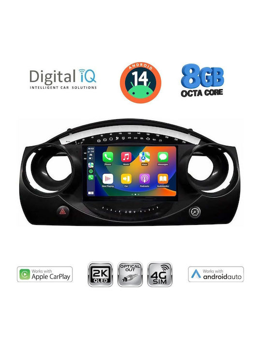 Digital IQ Auto-Audiosystem für Mini Kooper 2000-2006 (Bluetooth/USB/WiFi/GPS/Apple-Carplay/Android-Auto) mit Touchscreen 9"