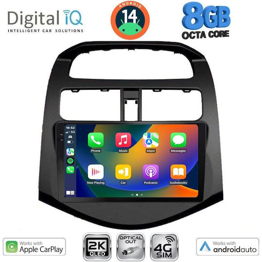 Digital IQ Car Audio System for Chevrolet Spark 2009-2015 (Bluetooth/USB/WiFi/GPS/Apple-Carplay/Android-Auto) with Touch Screen 9"