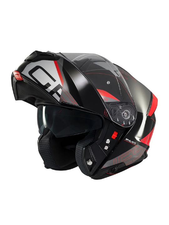 MT Genesis SV ATEMPO B3 Atempo B15 Black/Grey/Red Gloss Motorcycle Helmet Flip-Up DOT / ECE 22.06 1650gr with Sunvisor