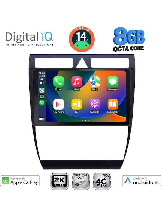 Digital IQ Car Audio System for Audi A6 1998-2005 (Bluetooth/USB/WiFi/GPS/Apple-Carplay/Android-Auto) with Touch Screen 9"