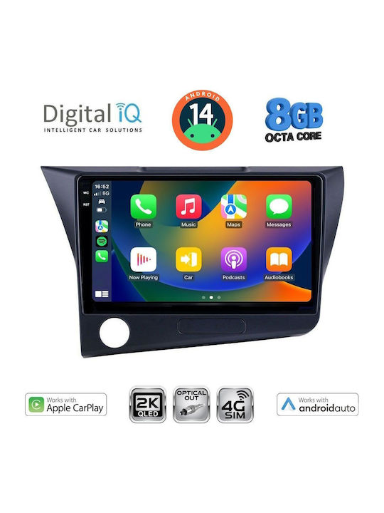 Digital IQ Car Audio System for Honda CR-Z 2010-2016 (Bluetooth/USB/WiFi/GPS/Apple-Carplay/Android-Auto) with Touch Screen 9"