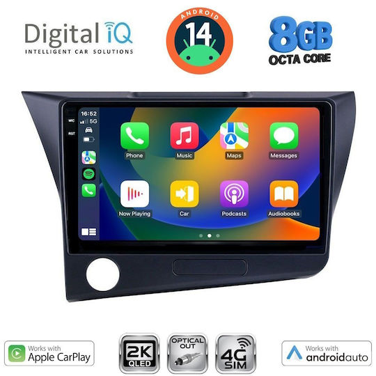 Digital IQ Car Audio System for Honda CR-Z 2010-2016 (Bluetooth/USB/WiFi/GPS/Apple-Carplay/Android-Auto) with Touch Screen 9"