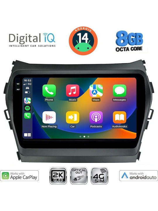 Digital IQ Car Audio System for Hyundai iX45 2013-2017 (Bluetooth/USB/WiFi/GPS/Apple-Carplay/Android-Auto) with Touch Screen 9"